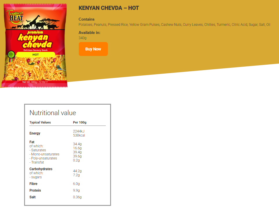 Tropical Heat - Kenyan Chevda - Hot